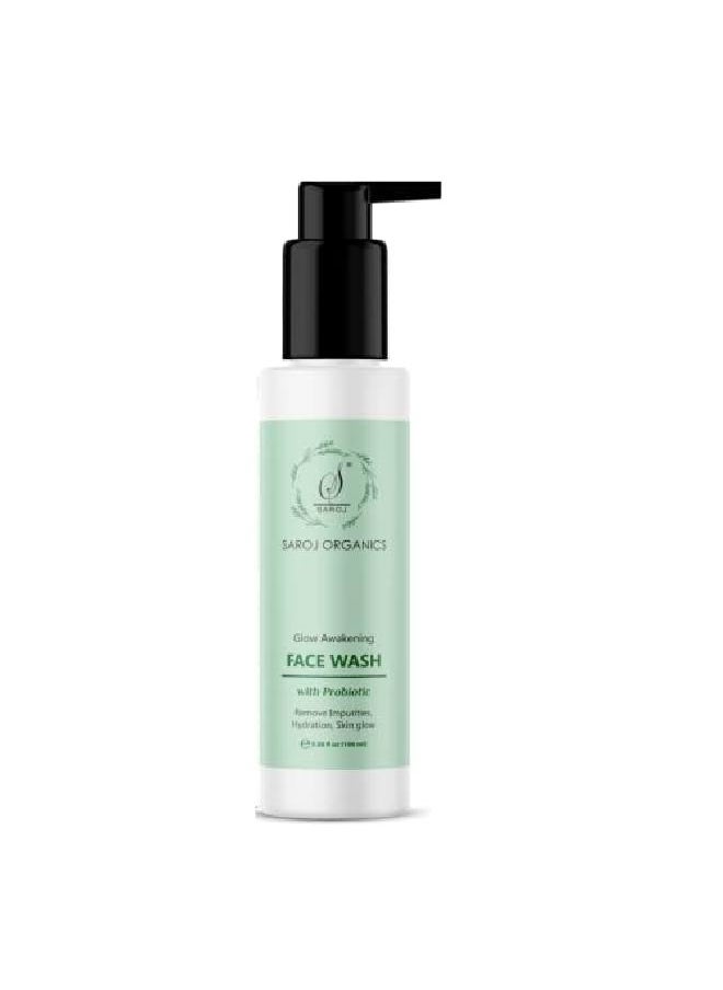 SAROJ Organics Glow awakening facewash 100 ml for skin glow skin hydration and removing impurities for Men and Women  - Image 3