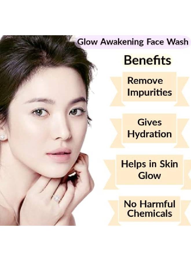 SAROJ Organics Glow awakening facewash 100 ml for skin glow skin hydration and removing impurities for Men and Women  - Image 5