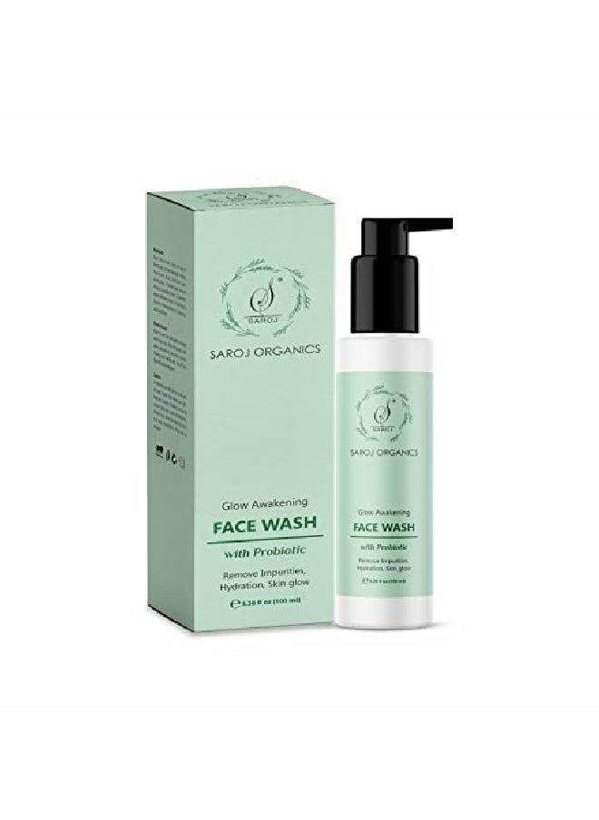 SAROJ Organics Glow awakening facewash 100 ml for skin glow skin hydration and removing impurities for Men and Women  - Image 2