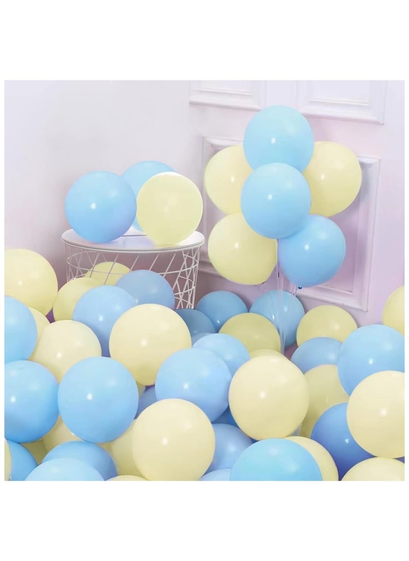 Boxwoods 60 PCS Of Pcs Light Blue And Yellow Pastel Balloons For Baby Shower Gender Reveal And Birthday Party Decoration - Image 1