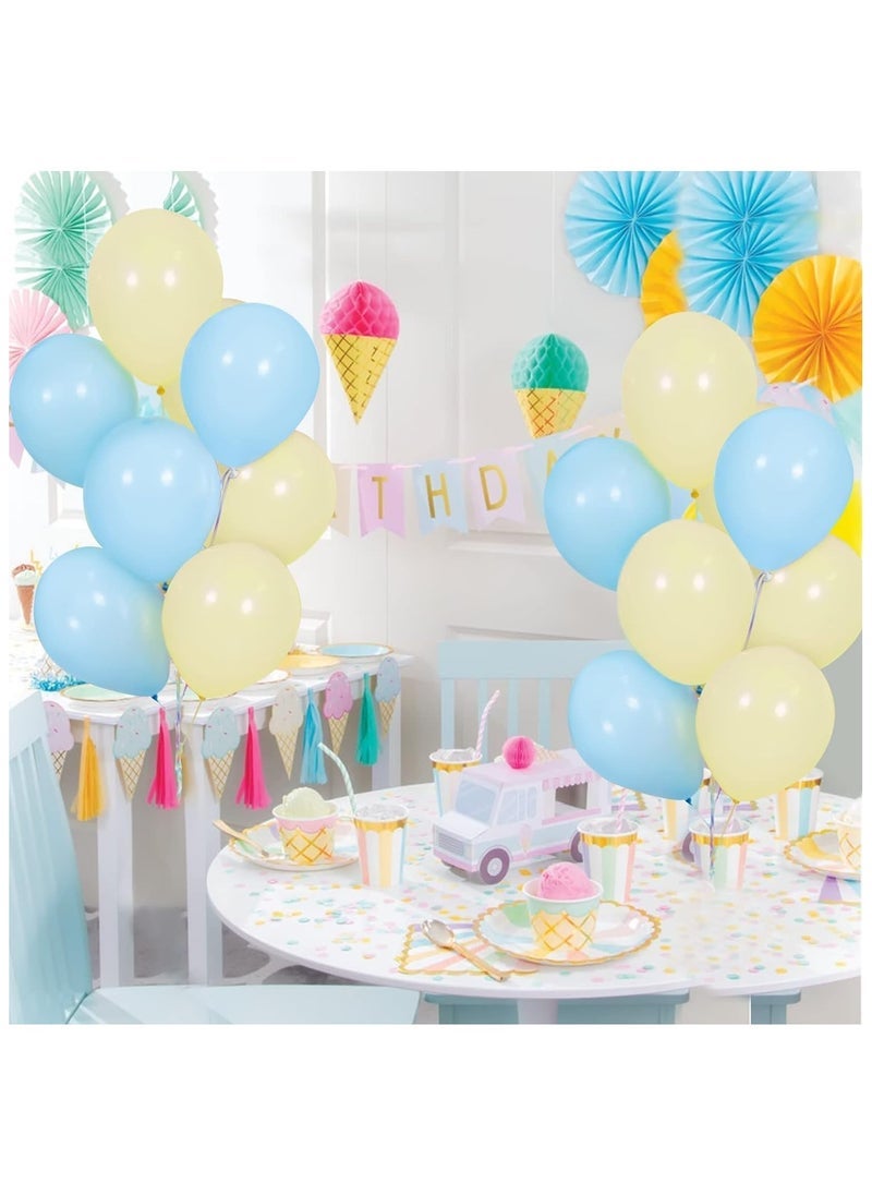 Boxwoods 60 PCS Of Pcs Light Blue And Yellow Pastel Balloons For Baby Shower Gender Reveal And Birthday Party Decoration - Image 3
