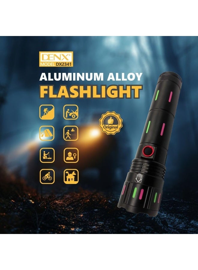 دينكس مصباح يدوي من خليط معدني من الالومنيوم DX2341 من دينكس 2000 لومن سعة البطارية: - 5400 ميلي امبير في الساعة - Image 1
