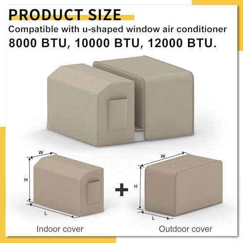 Powrocket Winter Window Air Conditioner Covers KitFit for UShape Window AC Units3 Layers Insulation Aluminum Foil Weatherproof Outdoor Window Air Conditioner Cover Indoor Cover for UShape Units - Image 3