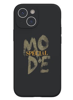 Protective Slim Fit Case Liquid Silicone Cover with Full Body Protection Anti-Scratch Shockproof Case For iPhone 15 Plus Black - Mode special