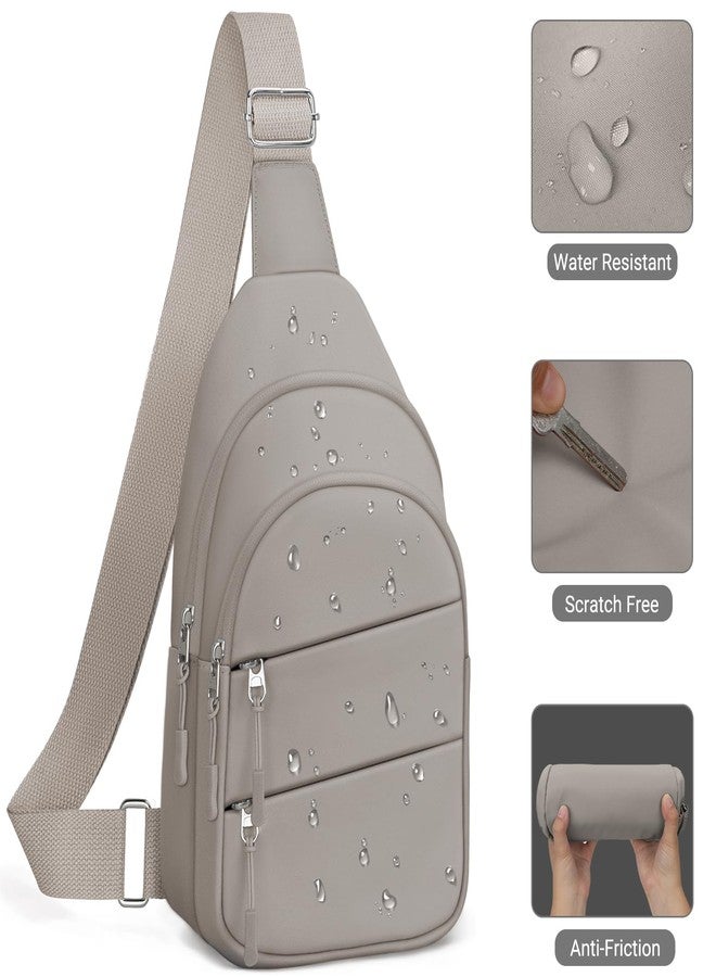 Tuwubi Crossbody Bags for Women, Sling Bag for Men, Small Hiking Backpack Anti Theft Lightweight for Outdoors Travel (M, Khaki) - Image 4