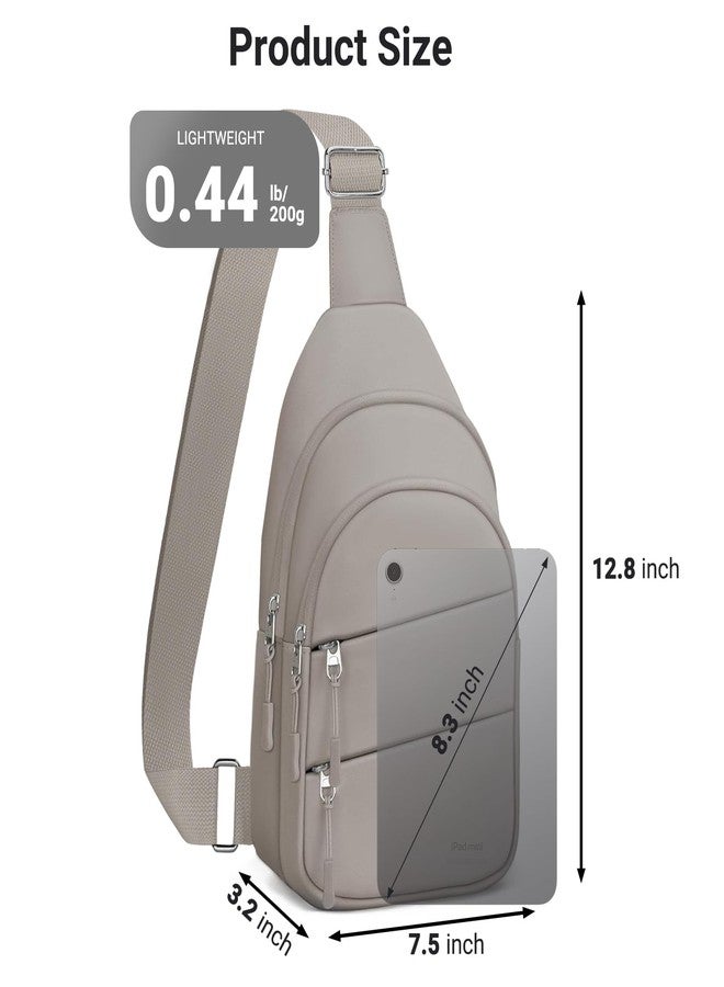 Tuwubi Crossbody Bags for Women, Sling Bag for Men, Small Hiking Backpack Anti Theft Lightweight for Outdoors Travel (M, Khaki) - Image 5