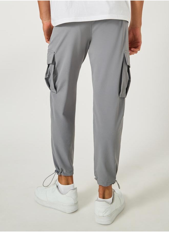 Fort Collins Solid Flat Front Cargo Pants with Drawstring Hem  - Image 4