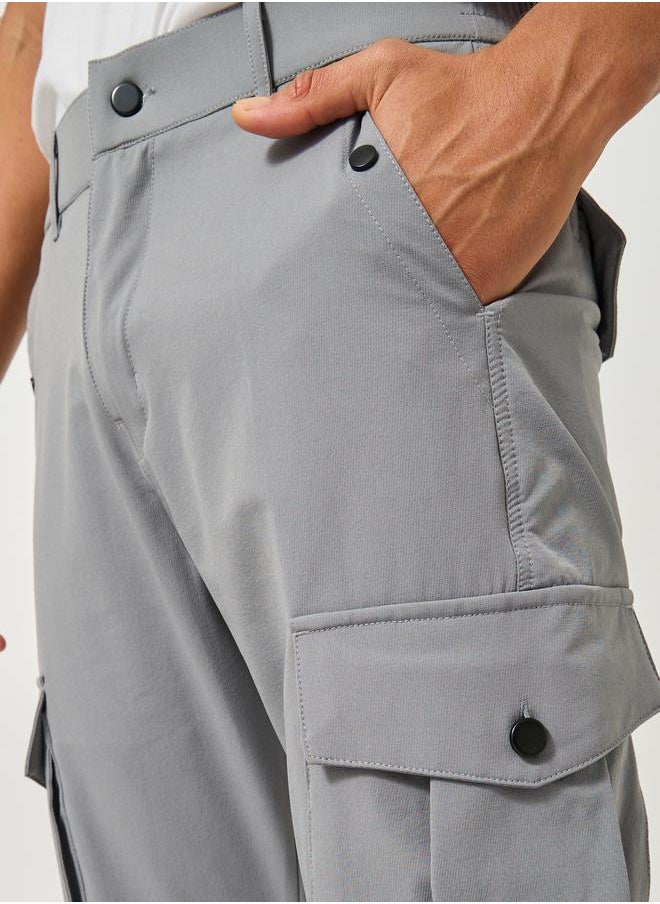 Fort Collins Solid Flat Front Cargo Pants with Drawstring Hem  - Image 3