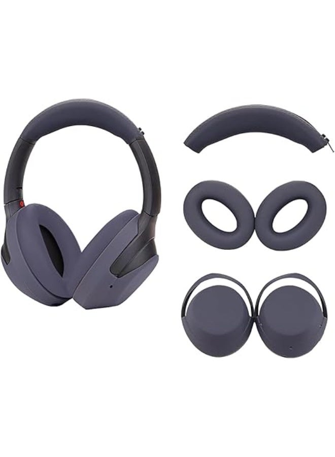 3 In 1 Case Cover for Sony WH-1000XM4 Headphones,Embody EarPad Cover/Ear Cover/Headband Cover/Headband Cushion Protector,Sweat Proof Soft Silicone Headphones Accessories(Blue)