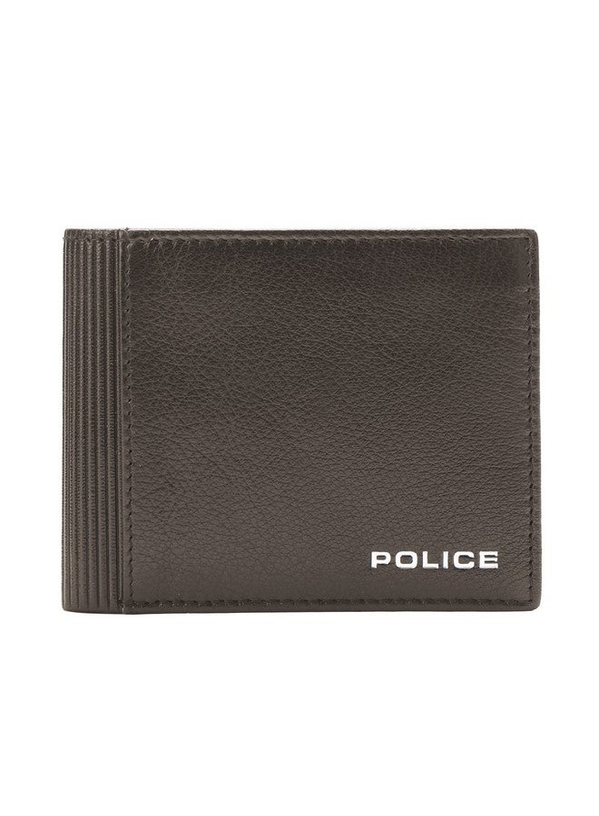 POLICE محفظة عملات بوليس زاندر BI FOLD للرجال محفظة جلدية أصلية للرجال محفظة قابلة للطي مع حامل بطاقات - بني - Image 1
