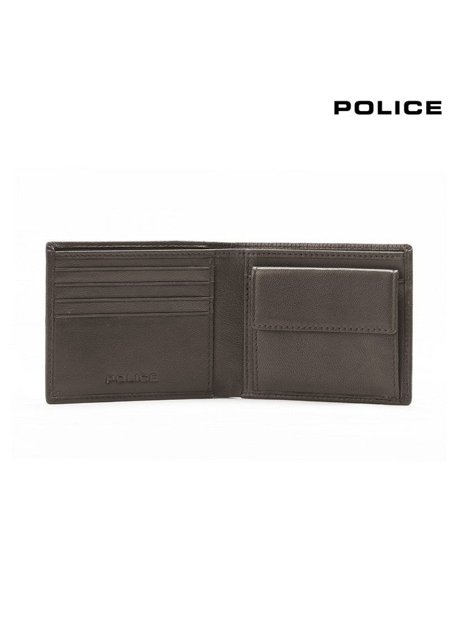 POLICE محفظة عملات بوليس زاندر BI FOLD للرجال محفظة جلدية أصلية للرجال محفظة قابلة للطي مع حامل بطاقات - بني - Image 3