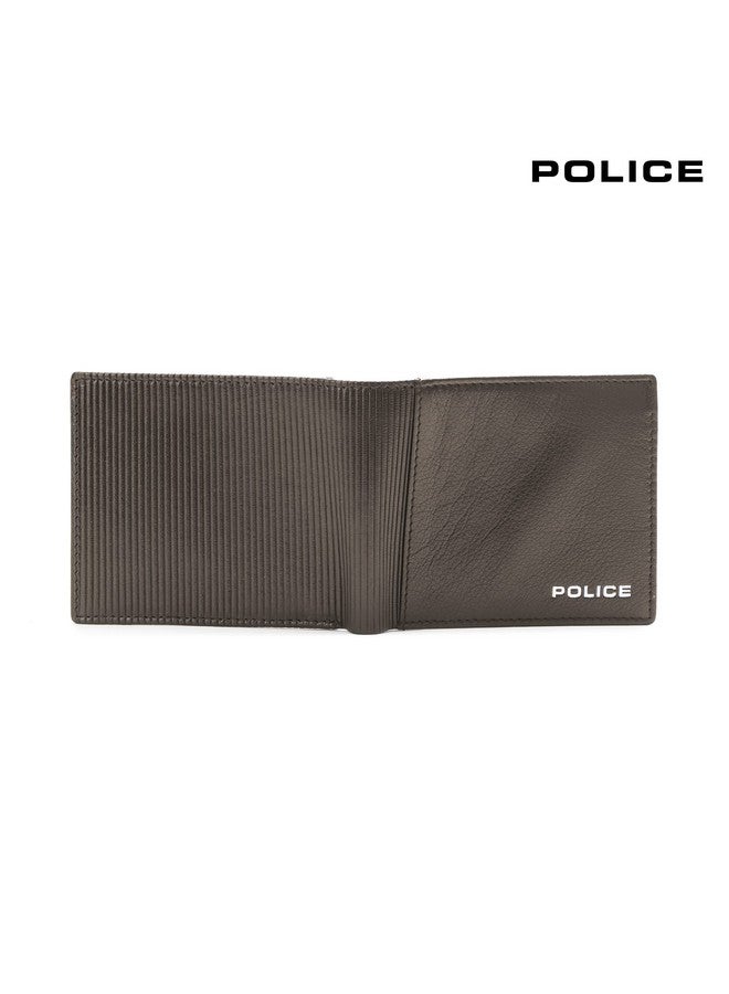 POLICE محفظة عملات بوليس زاندر BI FOLD للرجال محفظة جلدية أصلية للرجال محفظة قابلة للطي مع حامل بطاقات - بني - Image 4