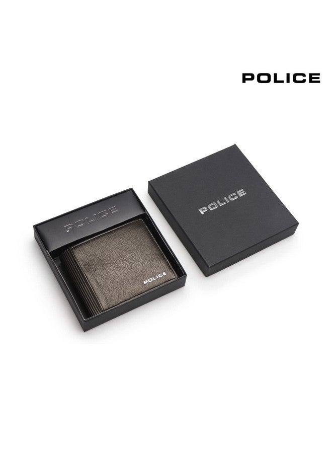 POLICE محفظة عملات بوليس زاندر BI FOLD للرجال محفظة جلدية أصلية للرجال محفظة قابلة للطي مع حامل بطاقات - بني - Image 5