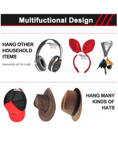 Excefore 16 PCS Adhesive Hat Hooks for Wall, Upgraded Hat Holder Hat Hangers, Hat Hook for Baseball Caps, No Drilling, Strong Hat Hooks for Ear Headbands, White  - Image 5