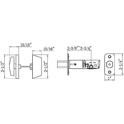 Design House Pro Deadbolt Single Cylinder 2Way with Latch Round Corner Reversible Polished Brass 484 x 402 x 236 in 782763 - Image 3