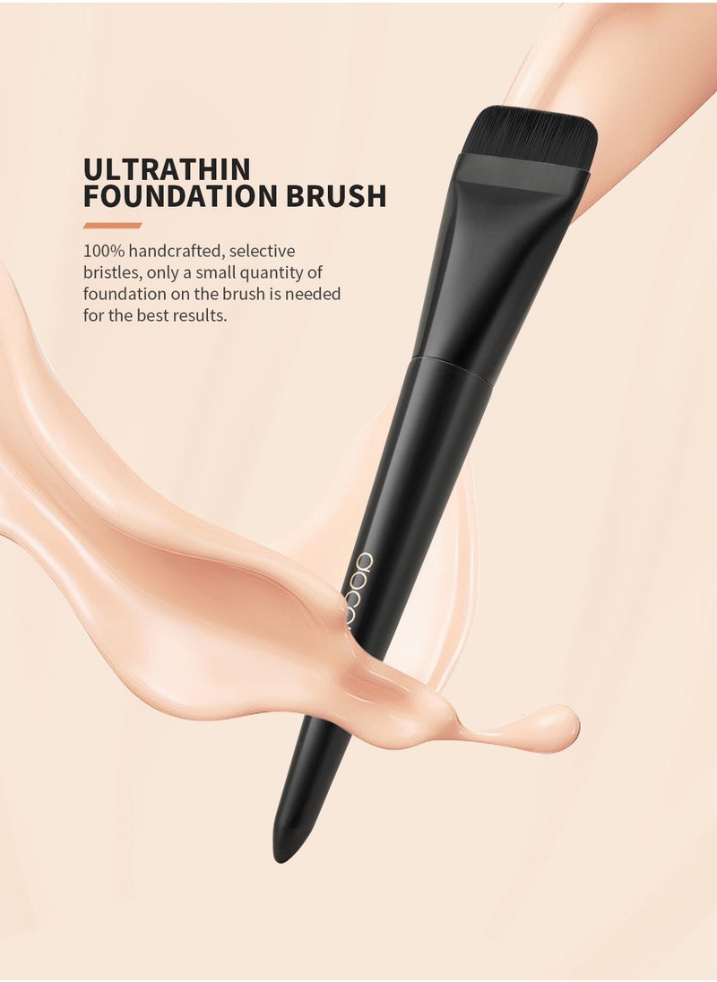docolor - Flat Foundation Brush for Liquid Makeup, Ultra Thin Liquid Foundation Brush Makeup Face Brush for Blending, Cream, Makeup Tool - Black - Image 1