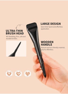 docolor Flat Foundation Brush for Liquid Makeup, Ultra Thin Liquid Foundation Brush Makeup Face Brush for Blending, Cream, Makeup Tool - Black  - Image 5