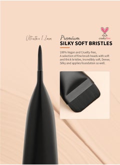 docolor Flat Foundation Brush for Liquid Makeup, Ultra Thin Liquid Foundation Brush Makeup Face Brush for Blending, Cream, Makeup Tool - Black  - Image 3