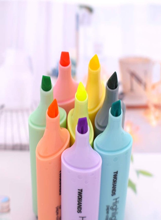 TWOHANDS Highlighters, 8 Assorted Pastel Colors, Chisel Tip Marker Pen,with Large Ink Reservoir for Extra Long Marking Performance 20208 - Image 2