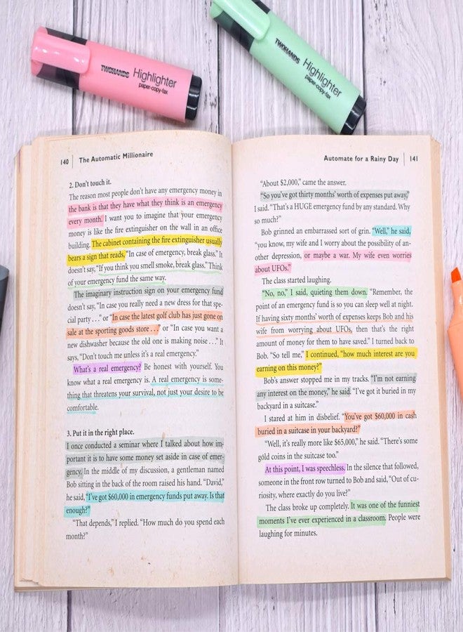 TWOHANDS Highlighters, 8 Assorted Pastel Colors, Chisel Tip Marker Pen,with Large Ink Reservoir for Extra Long Marking Performance 20208 - Image 5