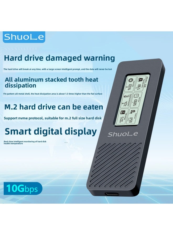 Shuole M2 Solid-state Display Hard Disk Box NVME Protocol To TYPE-C Smart Mobile Hard Disk Box With Screen-Color:Sl-tp16-p With A-c+c-c-10g Data Cable + Hard Drive Package---chinese Packaging - Image 2