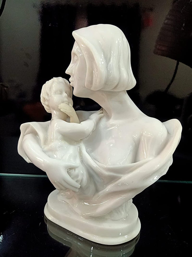 NeerajArt Mother and Child Statue Love Decorative Showpiece 8 X 105 Inch Marble White