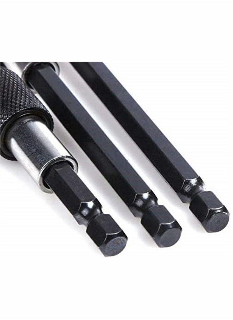 SYOSI - 1/4 Inch Hex Shank Magnetic Screwdriver Bit Holder, Hex Shank Quick Change Drill Extension Bit Set 2", 4", 6" Extension Set for Screws, Nuts, And Any Drill And Handheld Driver (3 PCS) - Image 1
