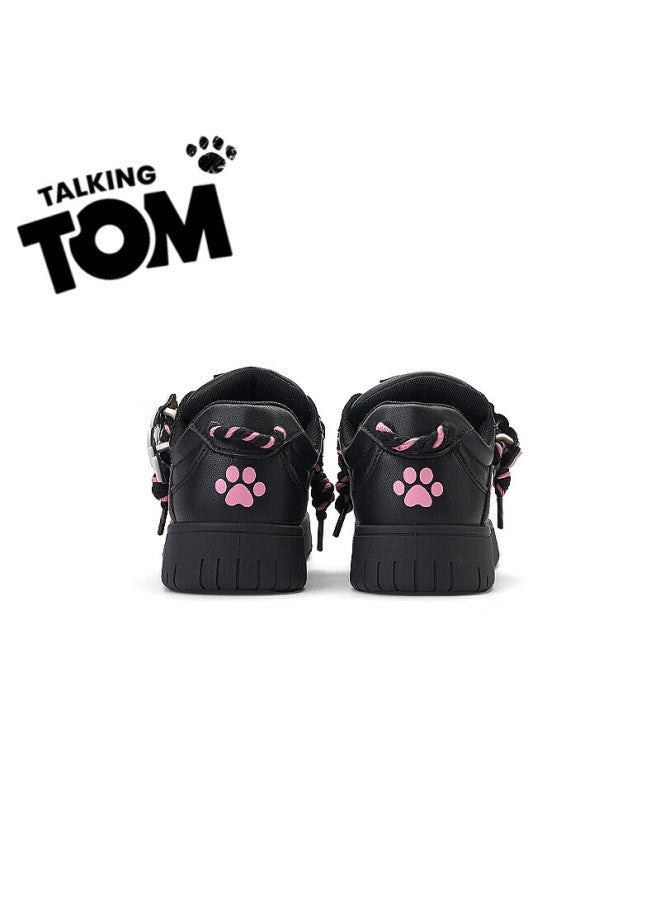 Talking Tom Uni Spring New Casual Loafers Thick-soled Commuting Leisure Trendy Shoes Black Pink Size 40 - Image 5