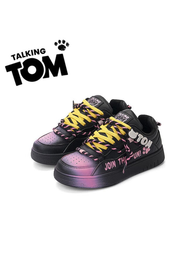 Talking Tom Uni Spring New Casual Loafers Thick-soled Commuting Leisure Trendy Shoes Black Pink Size 40 - Image 2