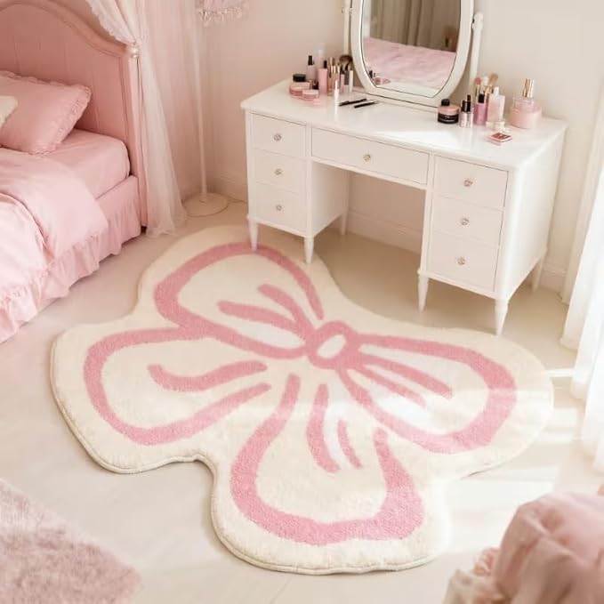 Tnessential Cute Pink Ribbon Rug
