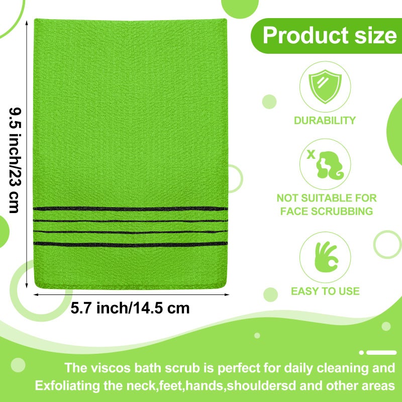 Tatuo 12 Pieces Korean Exfoliating Mitt Glove Italy Towel Body Skin Scrubber Exfoliating Scrubber for Remove Dead Skin Washcloth Korean(Large,Yellow, Green, Blue, Pink) - Image 2