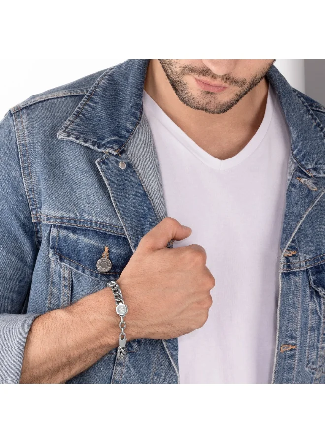 POLICE Hinged Silver Bracelet for Men S
