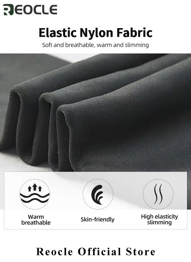 REOCLE Women's Lined Tights Warm Pantyhose Leggings Thick Tights Translucent Warm Plush Lined Elastic Tights  - Image 4