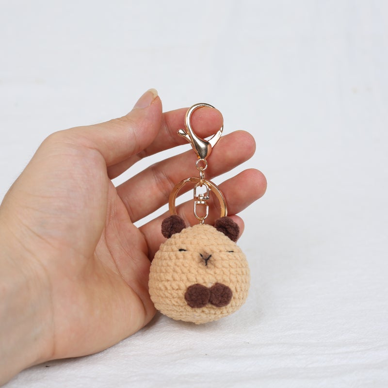 Handmade Crochet Wool Doll Pendant Yellow Duck Wool Knitting Keychain Crochet Cabibala - Image 5