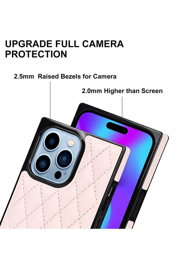 erorex Case For iPhone 14 Pro Crossbody Rhombic Microfiber Leather Phone Case - Image 5