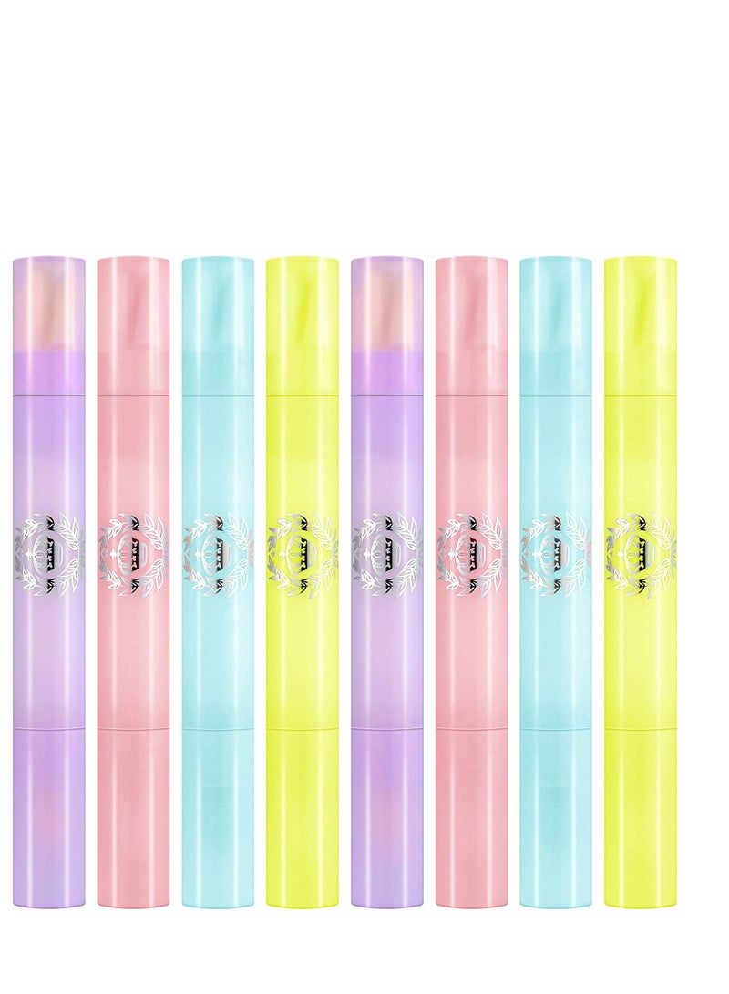 SYOSI 8 Pieces Nail Polish Corrector Pen Makeup Corrector Remover Pen Nail Polish Remover Pen Remover Mistakes Cleaner Nail Edge Cleaning Pen for Nail DIY Design or Salon Use (Green, Yellow, Pink, Purple) - Image 1