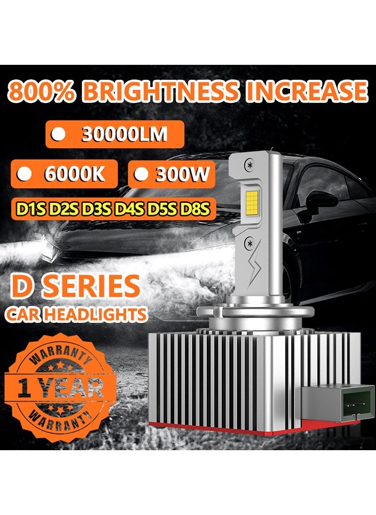 Generic D-Series High-Power LED Car Lights for Xenon-Compatible Models D1S D2S D3S D4S D8S | 30000LM, 6000K, 300W, Smart Wireless Decoder, 50000 LUX Light Distribution, IP68 Waterproof, Efficient Heat Dissipation  - Image 2