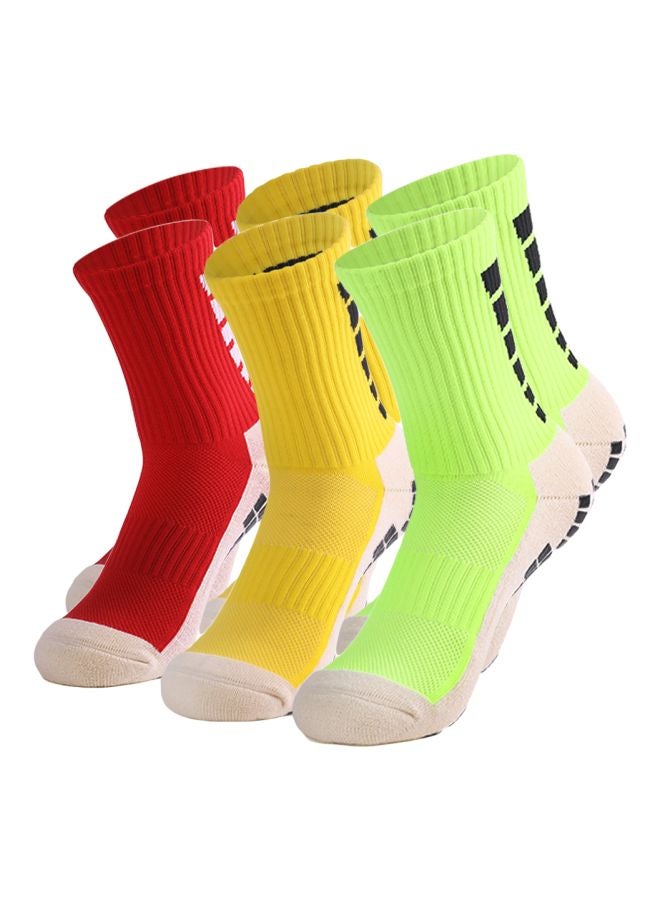 Halamodo 3 Pairs Kids Youth Grip Soccer Socks,Cushioned Non Slip Football Athletic Sports Socks with Shin Guard Sleeves,Grip Array Performance & Comfort - Image 1