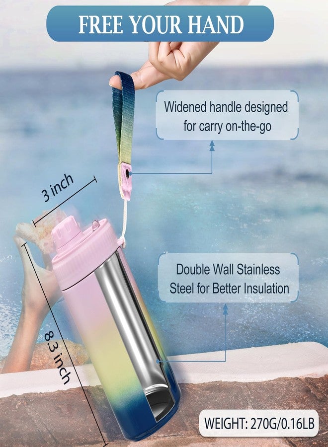 MAXSO Sealed Can Cooler Fizz Lid Can Cover for 12 oz Regular, Slim Skinny Cans & As Thermal Bottle, 4-in-1 Insulated Vacuum Stainless Steel Carbonated Cold Drink Holder - Gradient - Image 2