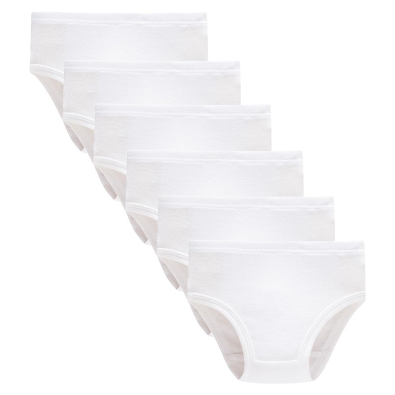 Winging Day Packs of 6 Big Girls Panties White Underwear Size 14 - Image 2