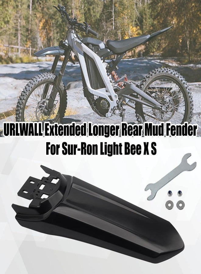 URLWALL Modified Extended Longer Rear Fender for Segway Sur-Ron Light Bee X and S, Upgraded Extra Long Mudguards Protector, Plastic Dirt Bike Long Pit Tail Fender Mud Flap Guard, 15.5×5.9‘’ - Image 2