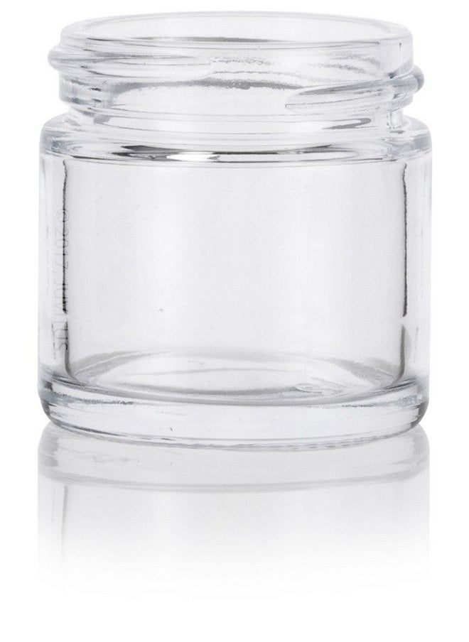 JUVITUS - Clear Glass Straight Sided Jar With White Smooth Lined Lids 1 Oz / 30 Ml (12 Pack) - Image 1