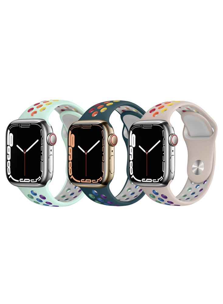 Perfii 3pcs Watch Bands Replacement for Apple Watch Strap Compatible with Apple Watch 49/46/45/44/42mm Series 10/9/8/7/6/5/4/SE/Ultra - Image 1