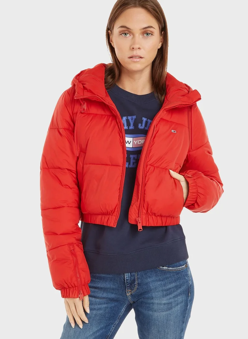 TOMMY JEANS Zip Through Hooded Puffer Jacket