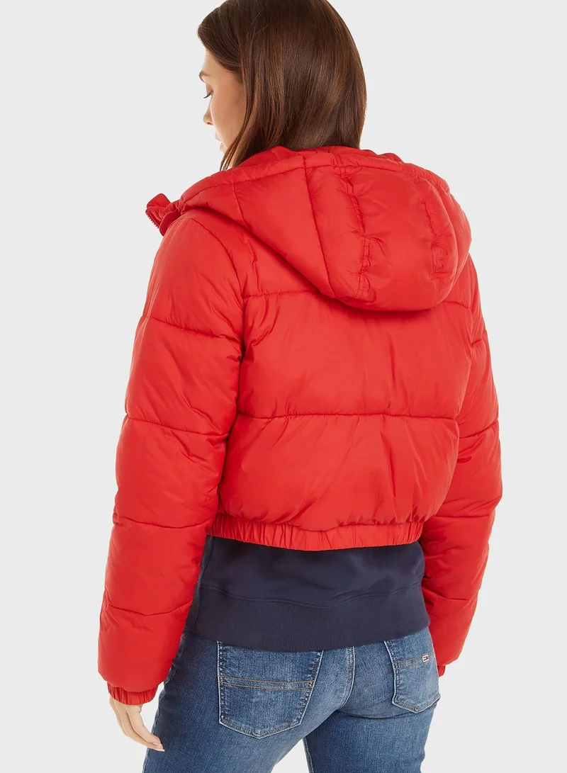 TOMMY JEANS Zip Through Hooded Puffer Jacket