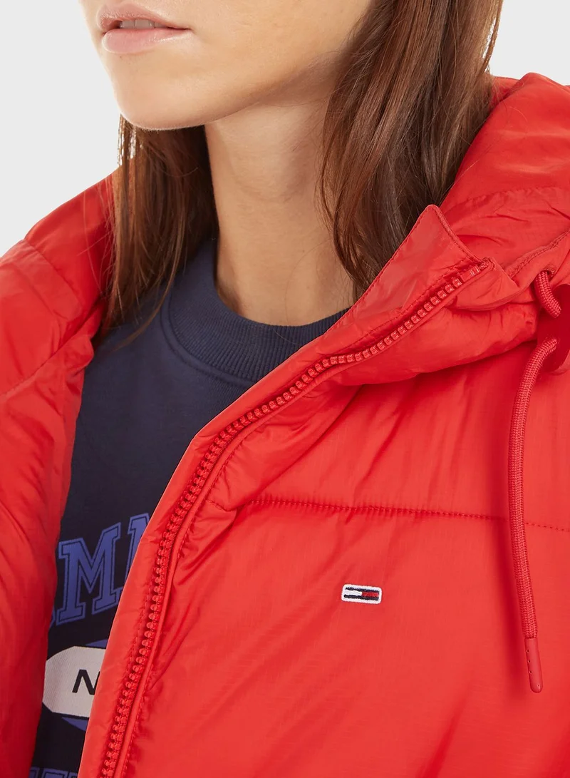 TOMMY JEANS Zip Through Hooded Puffer Jacket