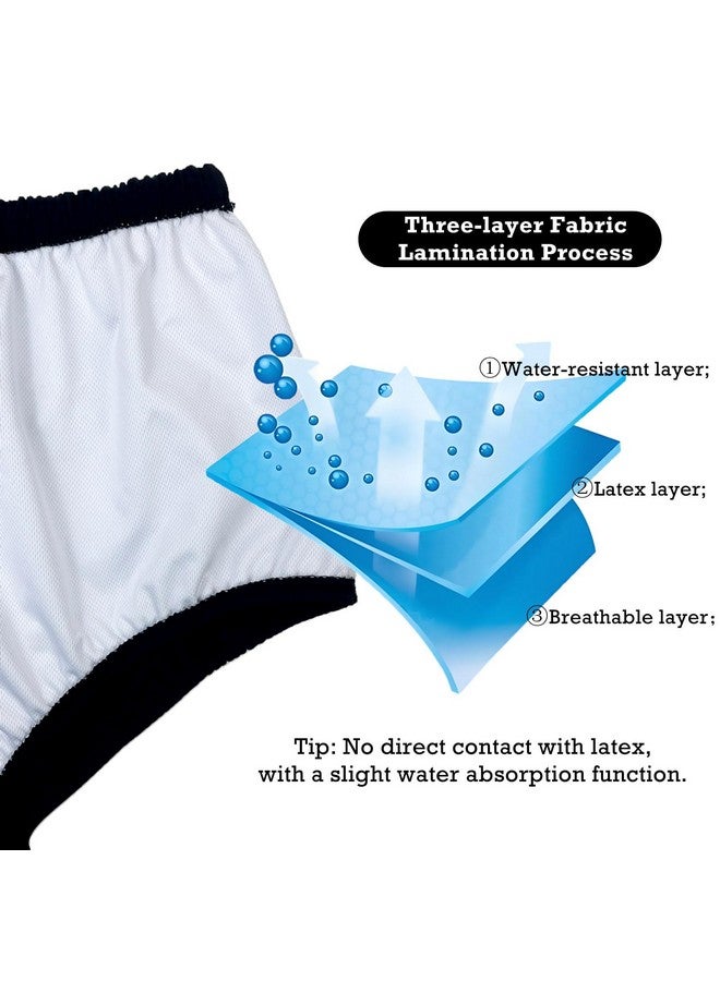 AQX Reusable Adult Swim Diapers Special Needs, Plastic Diaper Cover Leakproof, Swimmers Nappy Rubber Pant For Incontinence Protection Unisex (M, Black) - Image 3