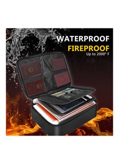 NIBEMINENT Fireproof Document Bag With Zipper Black  - Image 2