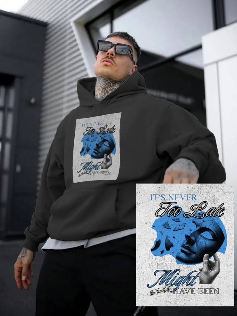 DogFish Women, Men Sweatshirt Oversize Poster Quote 3 Printed Thick Black Lover Sweatshirt