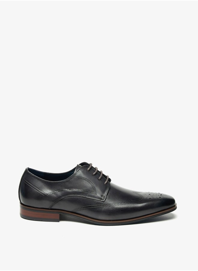 DUCHINI Men's Solid Derby Shoes with Lace-Up Closure  - Image 3